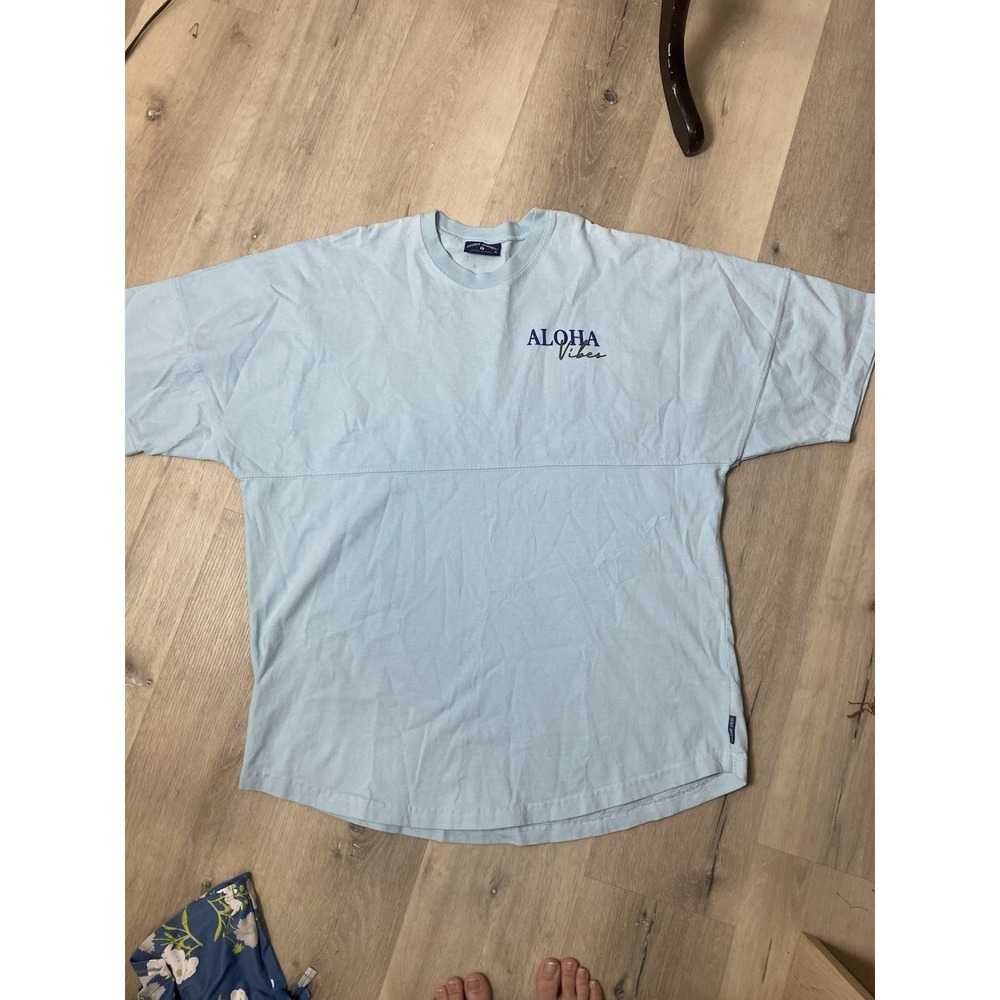 Spirit Jersey Hawaii Aloha Vibes T-Shirt Men's Medium Blue Crew Neck Cotton M